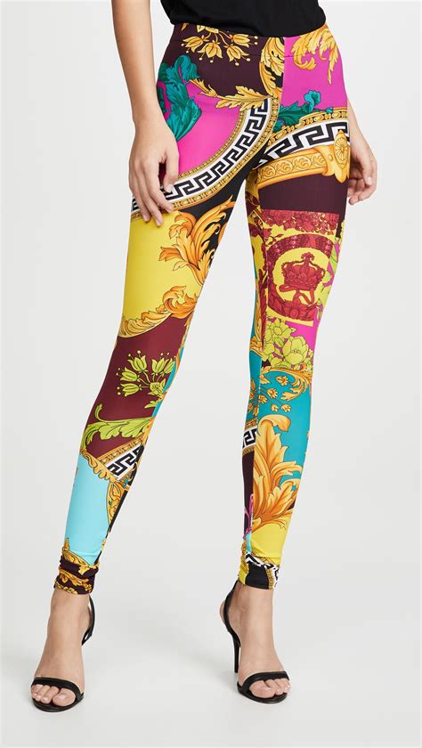 versace print tights|Versace leggings women's.